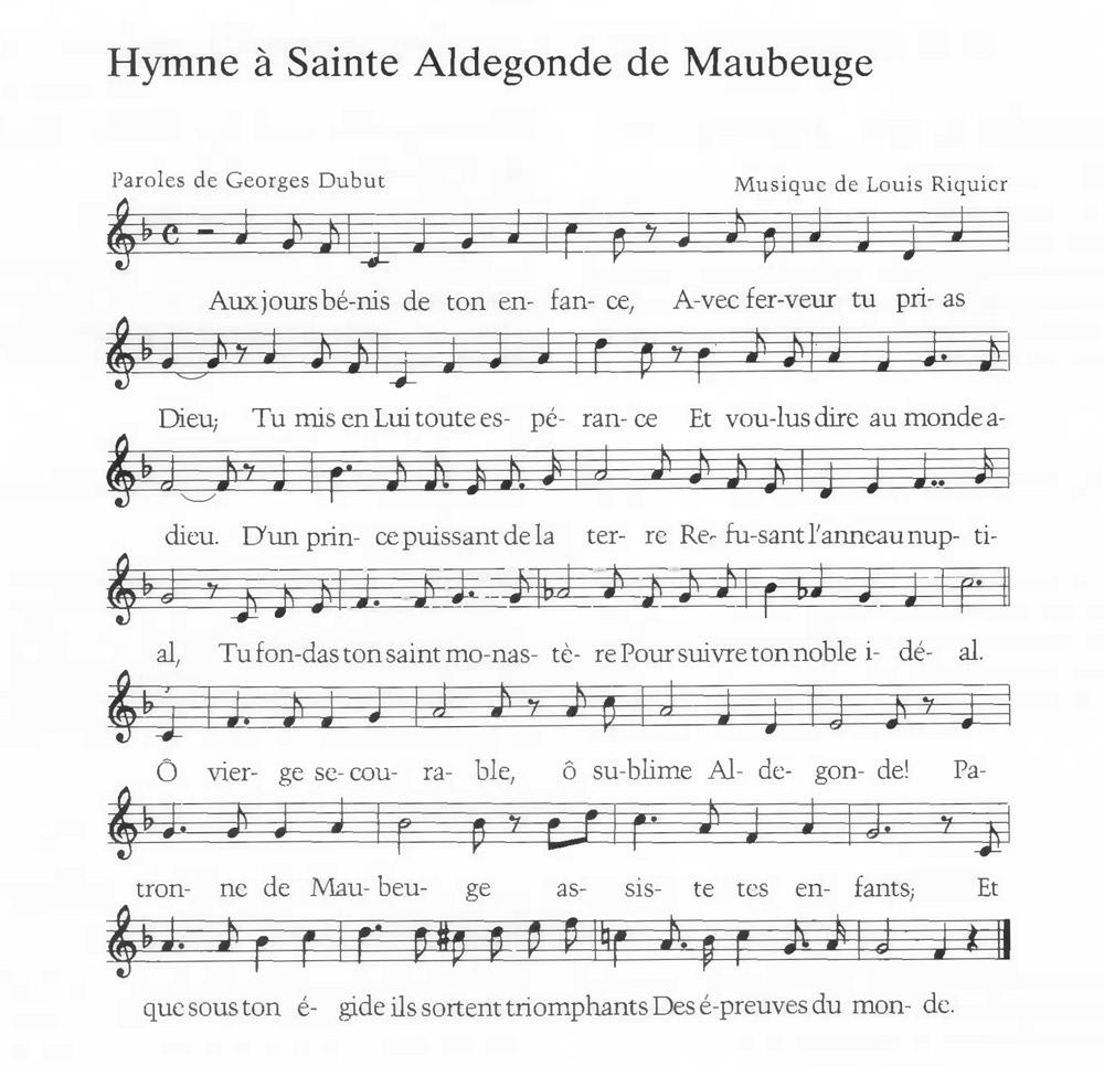 Hymne à Sainte Aldegonde de Maubeuge