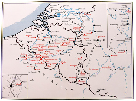 Aldegundis-Patroziniums Karte