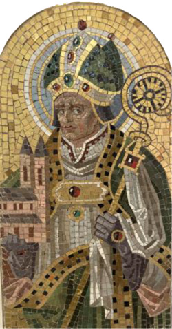 Hl. Willibrord, mit Kirchensymbol
